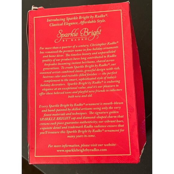 Sparkle Bright By Radko 2012 Christmas Stocking Ornament Bear Glass Handcrafted - Picture 8 of 10